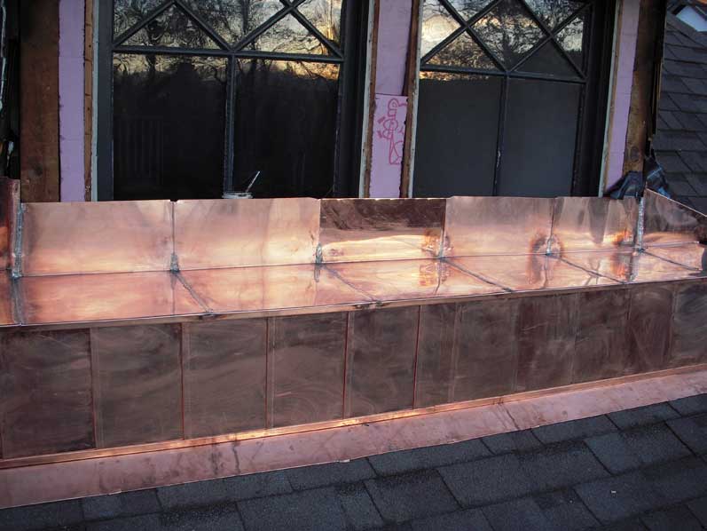 Custom copper roofing detail