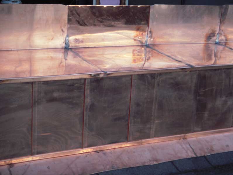 Custom copper roofing work in Denver