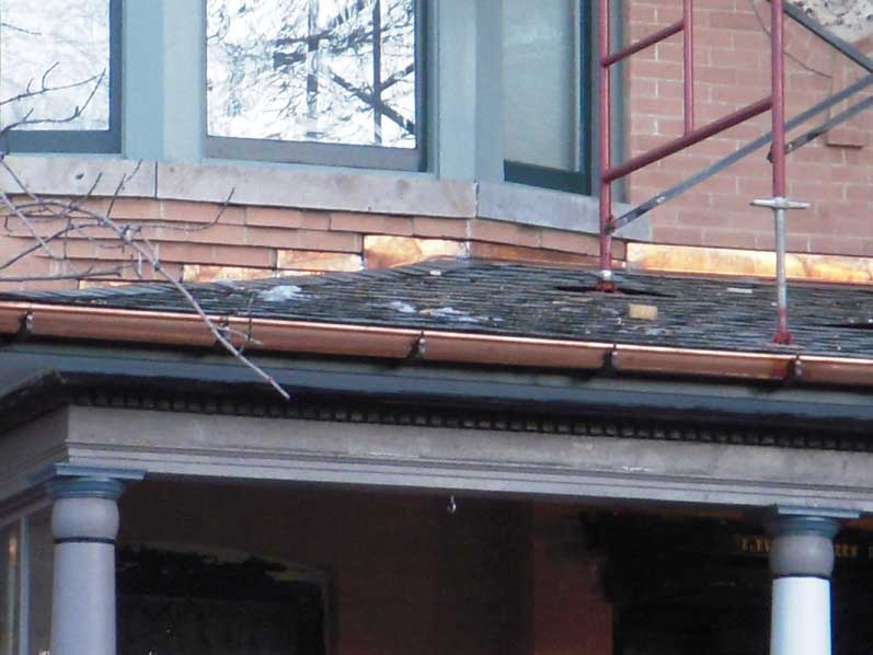 Slate tile roofing detail on Denver home
