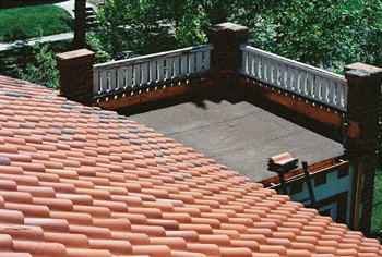 Tile roof restoration detail