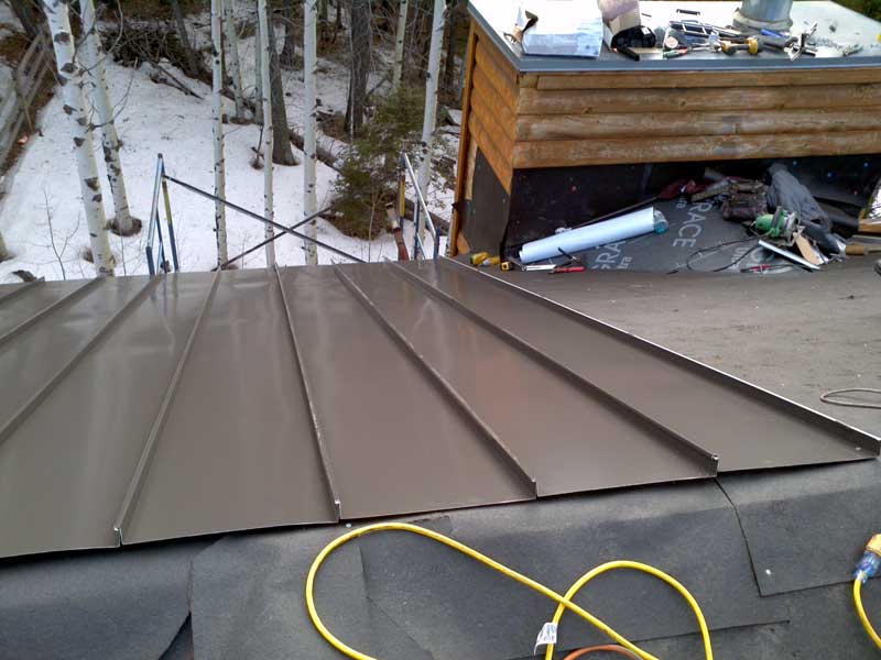 Copper standing seam work
