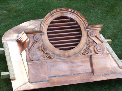 Custom copper roof vent