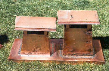 Copper chimney cap detail