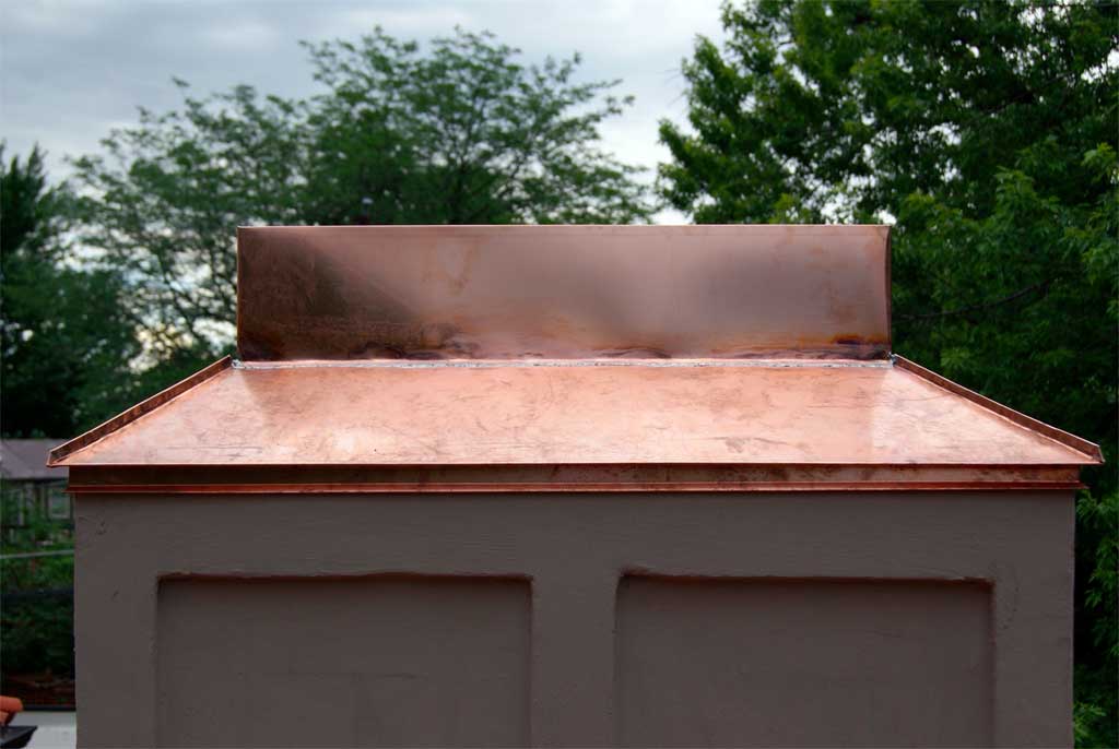 Custom copper chimney shroud