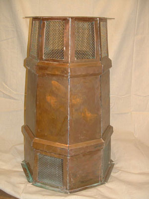 Custom copper chimney cap