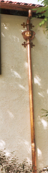 Copper downspout installation