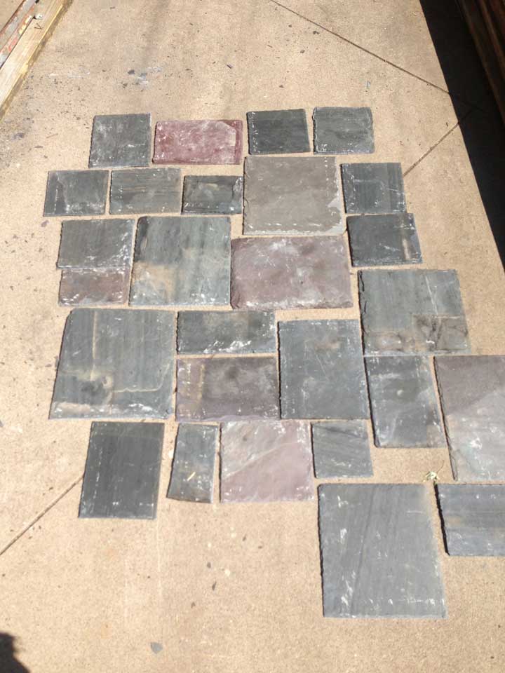 Salvaged slate for flooring