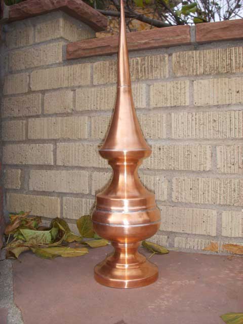Spun copper finished